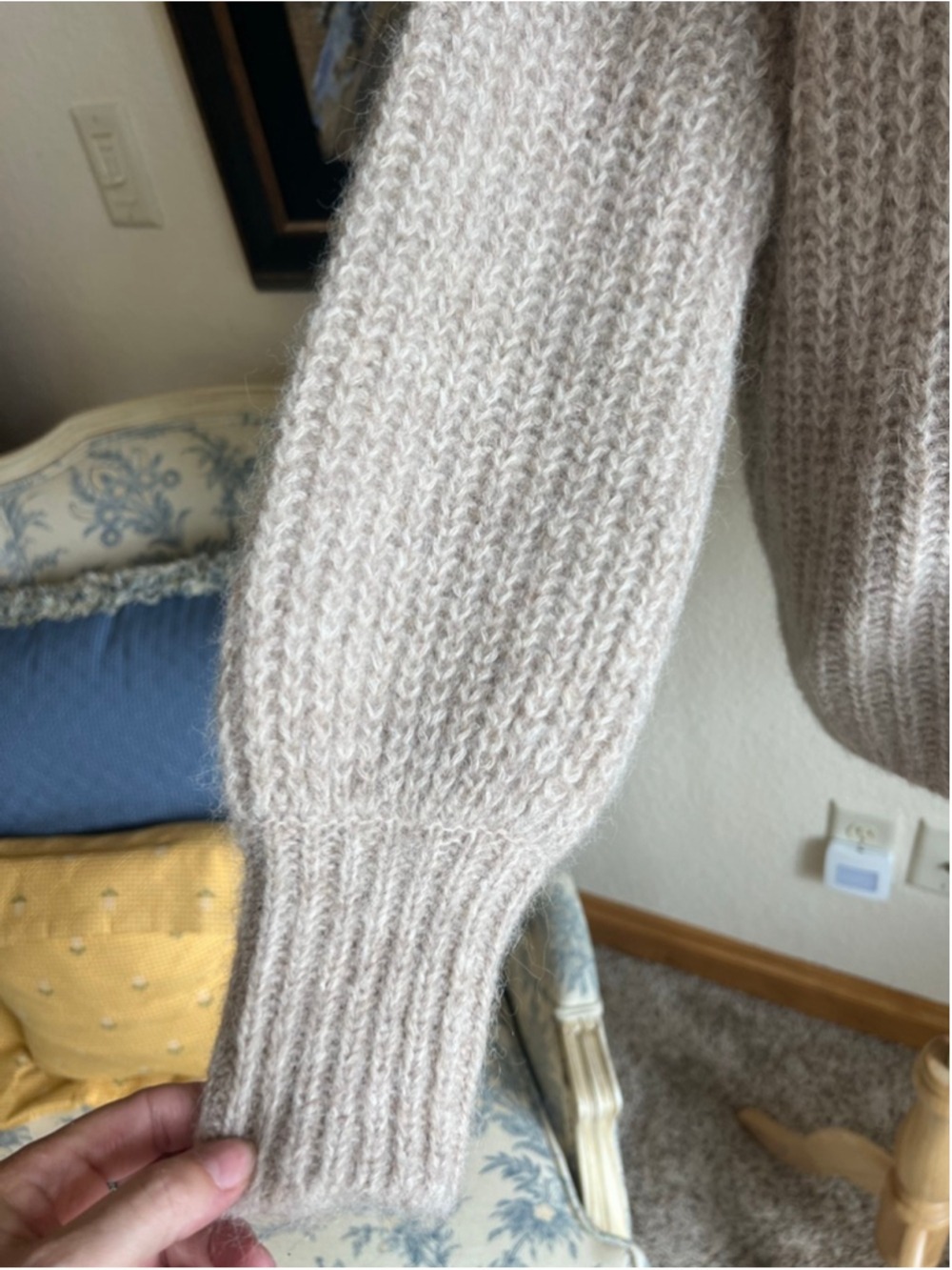 New Women's Sezane Beige Ribbed Knit Cardigan S - Picture 4 of 7